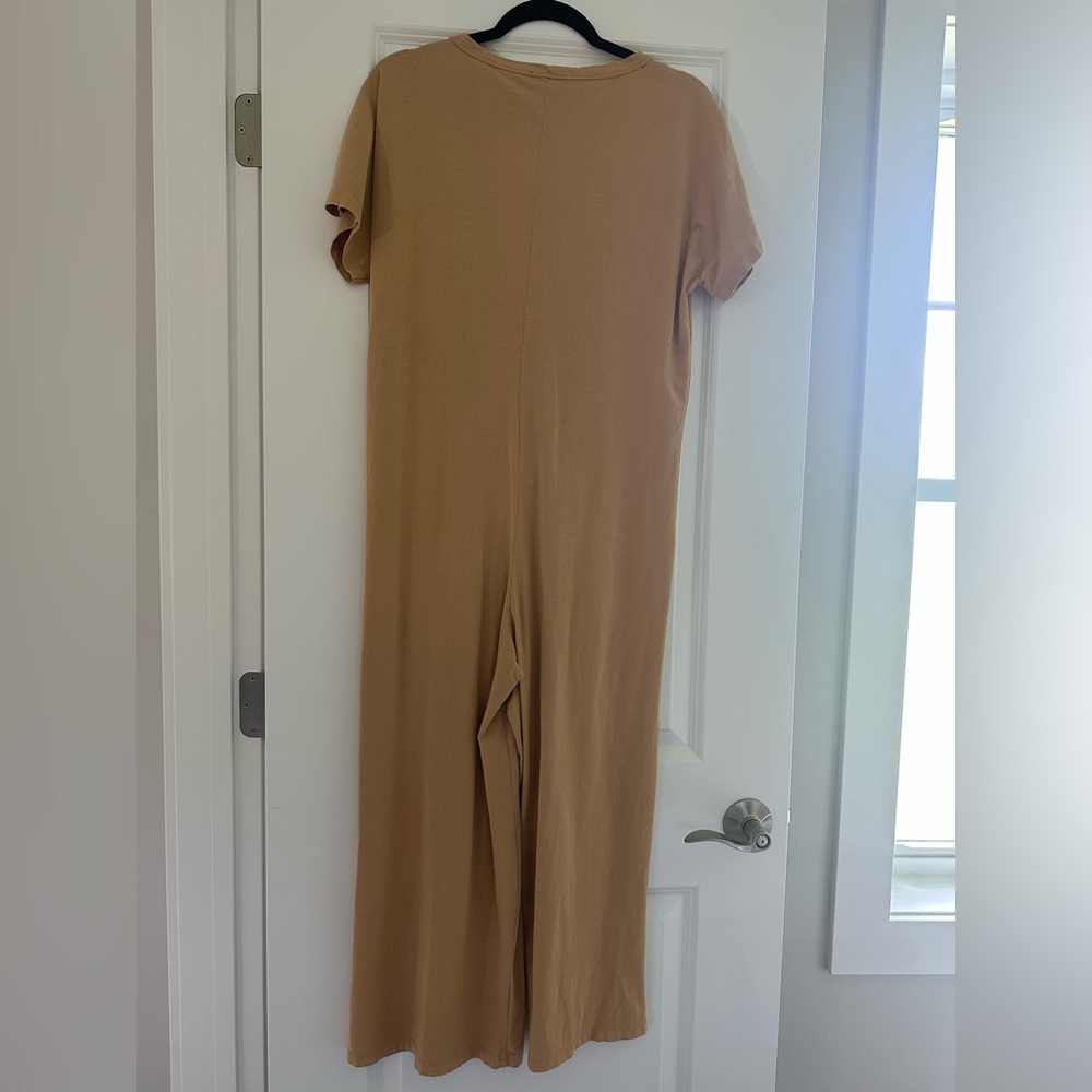 ASOS Tan Button-Front Jumpsuit - Picture 2 of 4